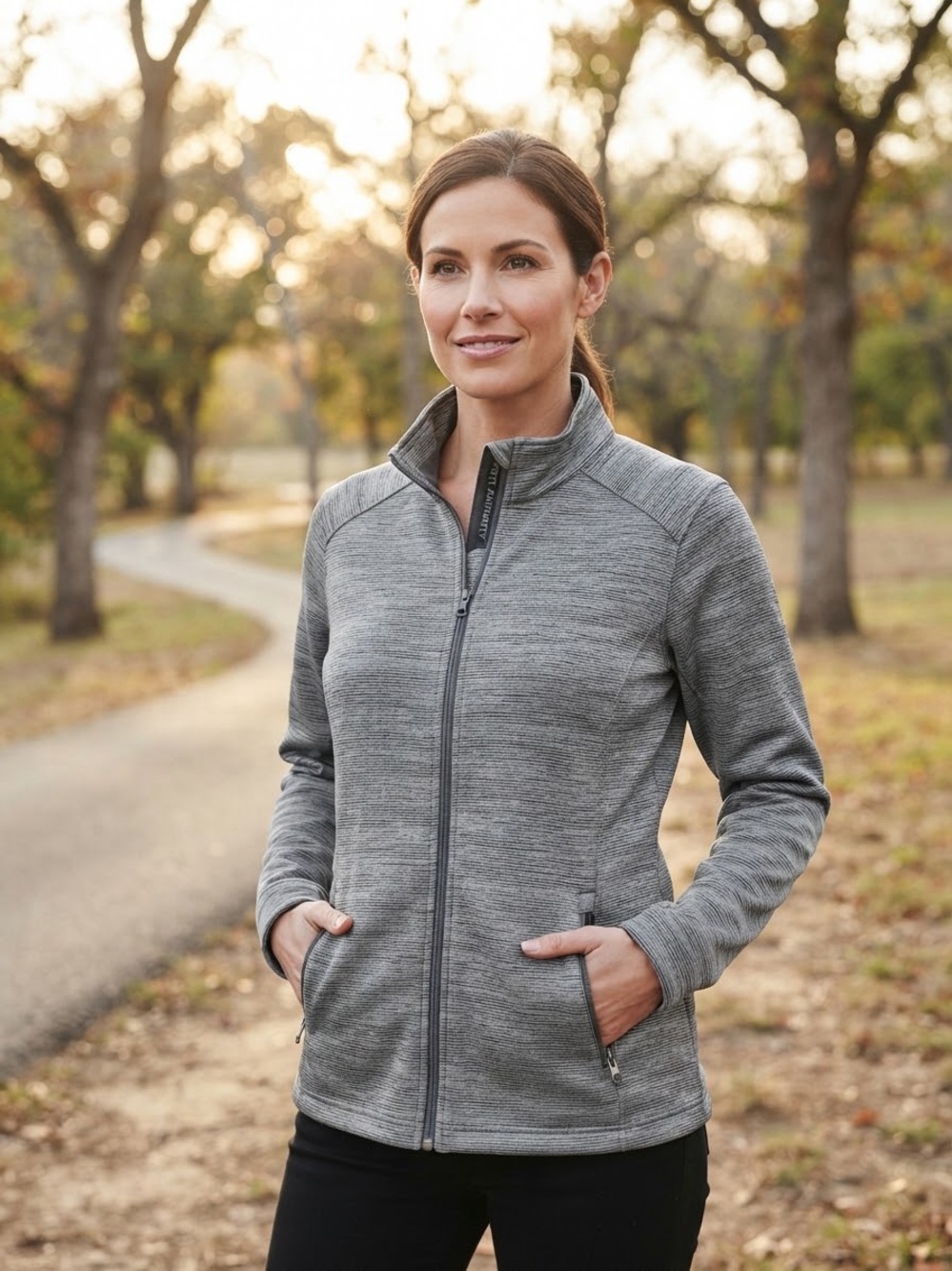 Port Authority Women's Full-Zip Jacket / Fleece – Gray Space-Dye (Size XL)